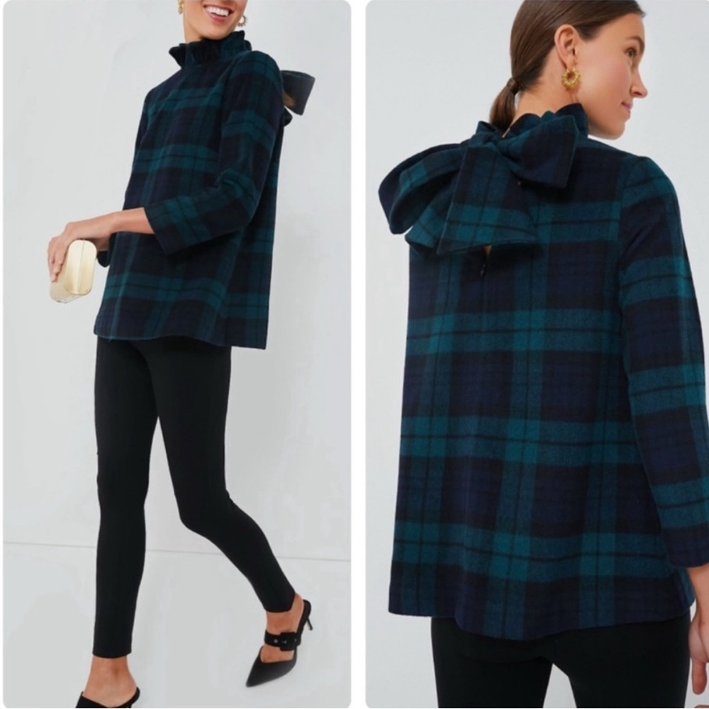 TUCKERNUCK Plaid Faye Blouse Bow Tie XL
